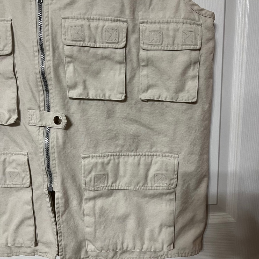 IVY CREW EXPLORER Mens Vest Beige Tan Size‎ L Utility Pockets Fishing Hiking - Picture 2 of 9